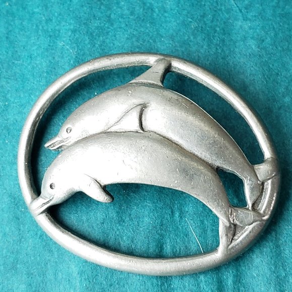 2/15$ Vintage pair of dolphins 1991 seagull pewter - Picture 1 of 4